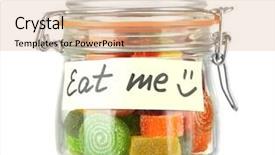  Presentation with multicolor - Theme consisting of diabetes children - multicolor candies in glass jar background and a coral colored foreground
