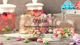  Presentation with diabetes - Colorful slide set enhanced with diabetes children - multicolor candies in glass jars backdrop and a coral colored foreground