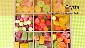  Presentation with multicolor - Colorful slide deck enhanced with diabetes children - multicolor candies in wooden box backdrop and a gold colored foreground