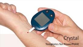  Presentation with blood test - PPT theme enhanced with diabetic is doing a glucose background and a coral colored foreground