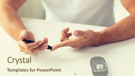  Presentation with home health care - Theme consisting of diabetic medical - medicine diabetes glycemia health care background and a cream colored foreground