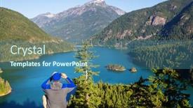  Presentation with beautiful landscapes - Presentation consisting of diablo-lake-in-north-cascades background and a ocean colored foreground