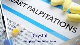  Presentation with medical heart - Amazing PPT layouts having diagnosis heart palpitations on medical backdrop and a sky blue colored foreground