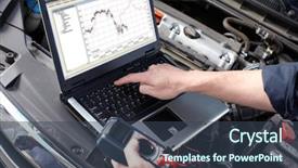  Presentation with auto repair - Slide deck featuring diagnostic - professional car mechanic working background and a ocean colored foreground