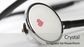  Presentation with medical - Presentation design enhanced with diagnostic testing - stethoscope closeup fine detail medical background and a  colored foreground