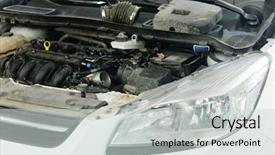  Presentation with mechanic car service repair maintenance - Slides featuring diagnostic tools - close up car background and a  colored foreground