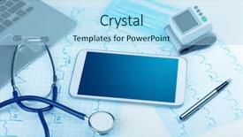  Presentation with diagnostics - Beautiful presentation featuring diagnostics concept with free backdrop and a light blue colored foreground