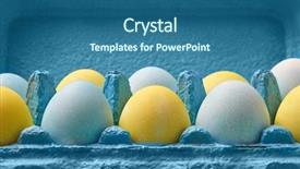  Presentation with football blue colors - Presentation design featuring diagonal colors - close-up blue cardboard box background and a ocean colored foreground