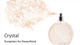  Presentation with diagonal colors - PPT theme with diagonal colors - perfume bottle spraying colorful scent background and a white colored foreground