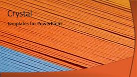  Presentation with colorful impressionist style artistic color - Theme with diagonal lines - colored paper strips background and a gold colored foreground