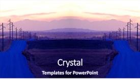  Presentation with telephone poles - Audience pleasing PPT layouts consisting of diagonal lines - telephone or power poles backdrop and a navy blue colored foreground