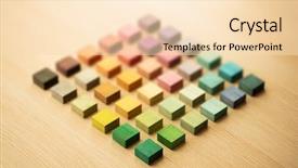  Presentation with diagonal colors - Cool new PPT layouts with diagonally arranged colored wooden blocks backdrop and a lemonade colored foreground