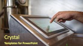  Presentation with monitor computer - PPT theme having programming diagonastics - image of computer monitor person's background and a tawny brown colored foreground