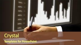  Presentation with pen - Cool new presentation theme with business diagram - businessman's hand with pen backdrop and a tawny brown colored foreground