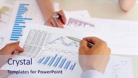  Presentation with financial - Beautiful slide set featuring diagram agenda - financial and business documents backdrop and a lemonade colored foreground