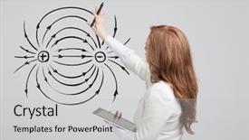  Presentation with magnetic - Amazing theme having diagram of the electric field backdrop and a light gray colored foreground