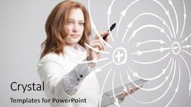  Presentation with electromagnetic - PPT theme enhanced with diagram of the electric field background and a light gray colored foreground