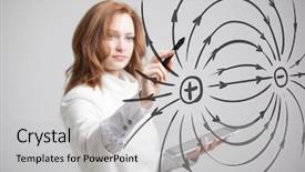  Presentation with physics - Slides with diagram of the electric field background and a light gray colored foreground