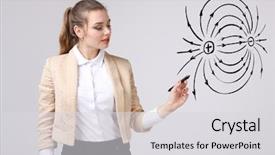  Presentation with electromagnetic - Slides with diagram of the electric field background and a light gray colored foreground