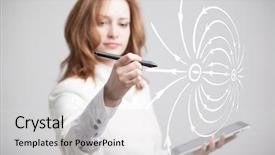  Presentation with physics - Presentation theme with diagram of the electric field background and a light gray colored foreground