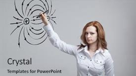  Presentation with physics - PPT theme featuring diagram of the electric field background and a light gray colored foreground