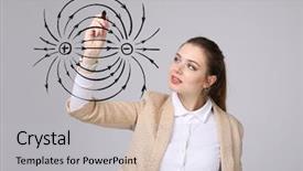  Presentation with physics - Amazing presentation theme having diagram of the electric field backdrop and a light gray colored foreground