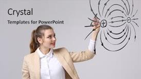  Presentation with physics - Presentation consisting of diagram of the electric field background and a light gray colored foreground