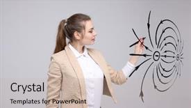  Presentation with physics - Beautiful presentation theme featuring diagram of the electric field backdrop and a soft green colored foreground