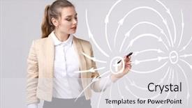  Presentation with physics - Presentation theme with diagram of the electric field background and a light gray colored foreground