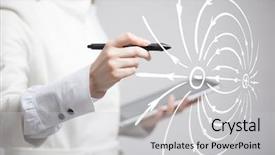  Presentation with electromagnetic - Amazing presentation theme having diagram of the electric field backdrop and a light gray colored foreground