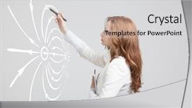  Presentation with physics - PPT theme consisting of diagram of the electric field background and a light gray colored foreground