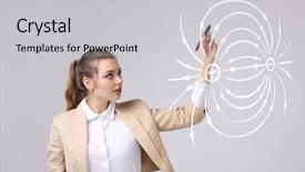  Presentation with electromagnetic - Amazing presentation having diagram of the electric field backdrop and a light gray colored foreground