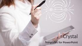  Presentation with electromagnetic - Cool new PPT theme with diagram of the electric field backdrop and a light gray colored foreground