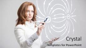  Presentation with magnetic field - Slide deck featuring diagram of the electric field background and a light gray colored foreground