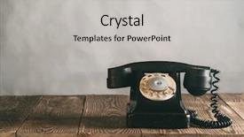  Presentation with old wood - Slide set featuring dial - old phone on the wood background and a light gray colored foreground