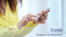  Presentation with healthcare technology internet of things - Presentation design consisting of dial - people technology and internet concept background and a sky blue colored foreground