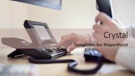  Presentation with telephone - Slide set with dialing telephone keypad concept background and a coral colored foreground