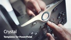  Presentation with telephone - Amazing PPT theme having dialing telephone keypad concept backdrop and a dark gray colored foreground