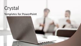  Presentation with periodic table actinide series - Beautiful PPT layouts featuring dialog - laptop on the table backdrop and a white colored foreground