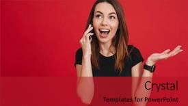  Presentation with black woman at gas station - Presentation theme having dialog - portrait of happy woman background and a  colored foreground