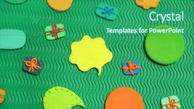  Presentation with clouds - PPT layouts with dialog clouds plasticine background plasticine background and a ocean colored foreground