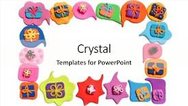  Presentation with clouds - Audience pleasing PPT theme consisting of dialog clouds plasticine background plasticine backdrop and a cream colored foreground