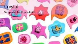  Presentation with clouds - PPT theme enhanced with dialog clouds plasticine background plasticine background and a lemonade colored foreground