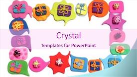  Presentation with prayer clouds - Colorful PPT layouts enhanced with dialog clouds plasticine background plasticine backdrop and a pink colored foreground