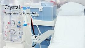  Presentation with medical equipment - PPT layouts enhanced with dialysis equipment in an interior background and a light blue colored foreground