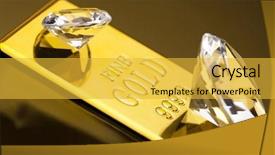  Presentation with gold diamond - Audience pleasing PPT theme consisting of diamond and gold backdrop and a yellow colored foreground