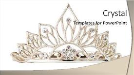  Presentation with diamond - Cool new slides with diamond award - isolated tiara or diadem backdrop and a white colored foreground