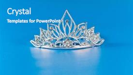  Presentation with blue award - Presentation theme consisting of diamond award - tiara or diadem with reflection background and a teal colored foreground