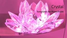  Presentation with diamond - Colorful PPT theme enhanced with diamond flower on pink background backdrop and a  colored foreground