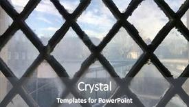  Presentation with window frame - Cool new slides with diamond frame glass window backdrop and a gray colored foreground